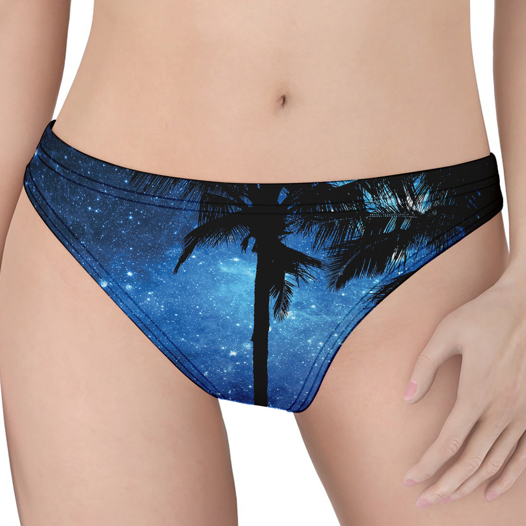 Night Sunset Sky And Palm Trees Print Women's Thong
