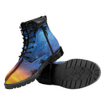 Night Sunset Sky And Palm Trees Print Work Boots