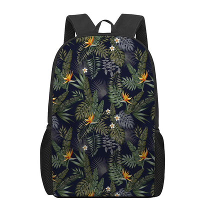 Night Tropical Hawaii Pattern Print 17 Inch Backpack