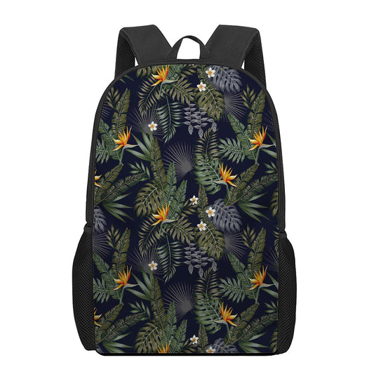 Night Tropical Hawaii Pattern Print 17 Inch Backpack