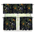 Night Tropical Hawaii Pattern Print 3 Piece Kitchen Curtains