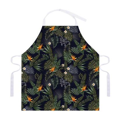 Night Tropical Hawaii Pattern Print Adjustable Apron