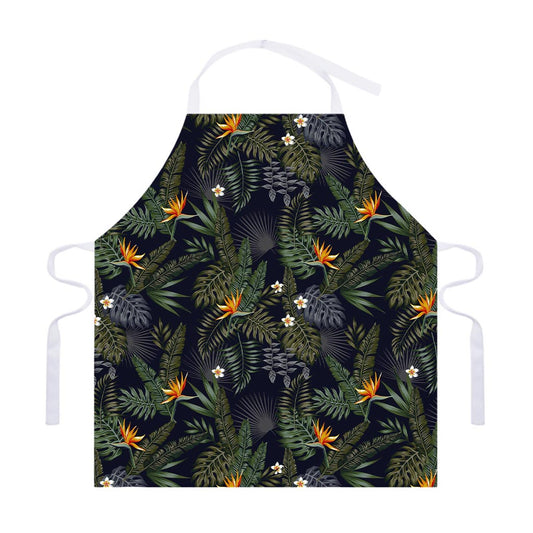 Night Tropical Hawaii Pattern Print Adjustable Apron