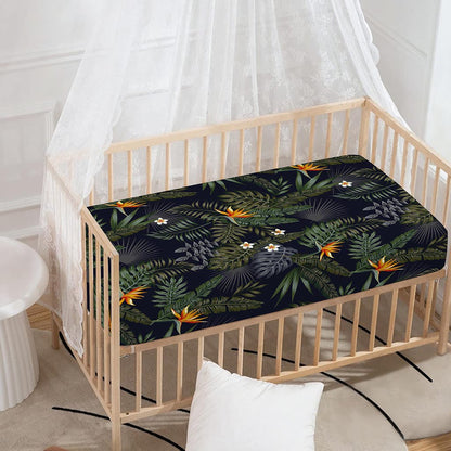 Night Tropical Hawaii Pattern Print Baby Crib Sheet