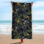 Night Tropical Hawaii Pattern Print Beach Towel