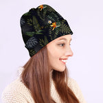 Night Tropical Hawaii Pattern Print Beanie