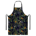 Night Tropical Hawaii Pattern Print Bib Apron With Pocket