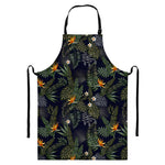 Night Tropical Hawaii Pattern Print Bib Apron With Pocket
