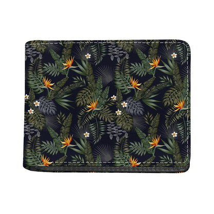 Night Tropical Hawaii Pattern Print Bifold Wallet