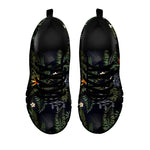 Night Tropical Hawaii Pattern Print Black Running Shoes