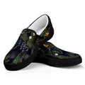 Night Tropical Hawaii Pattern Print Black Slip On Sneakers