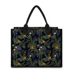 Night Tropical Hawaii Pattern Print Canvas Tote Bag