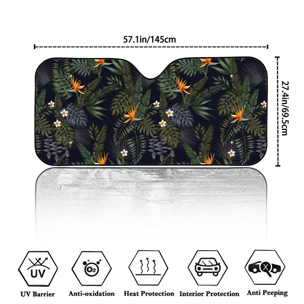 Night Tropical Hawaii Pattern Print Car Windshield Sun Shade