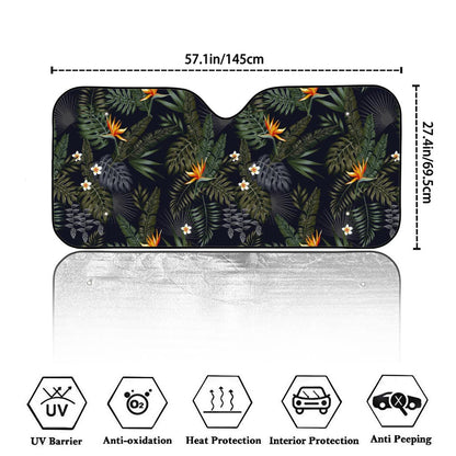 Night Tropical Hawaii Pattern Print Car Windshield Sun Shade
