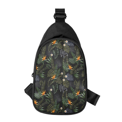 Night Tropical Hawaii Pattern Print Chest Bag