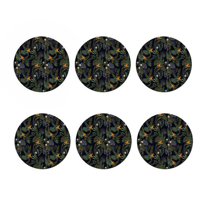 Night Tropical Hawaii Pattern Print Coaster Set
