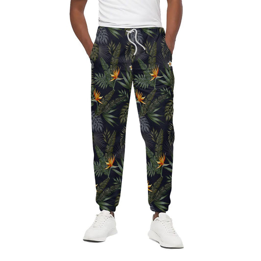 Night Tropical Hawaii Pattern Print Cotton Pants