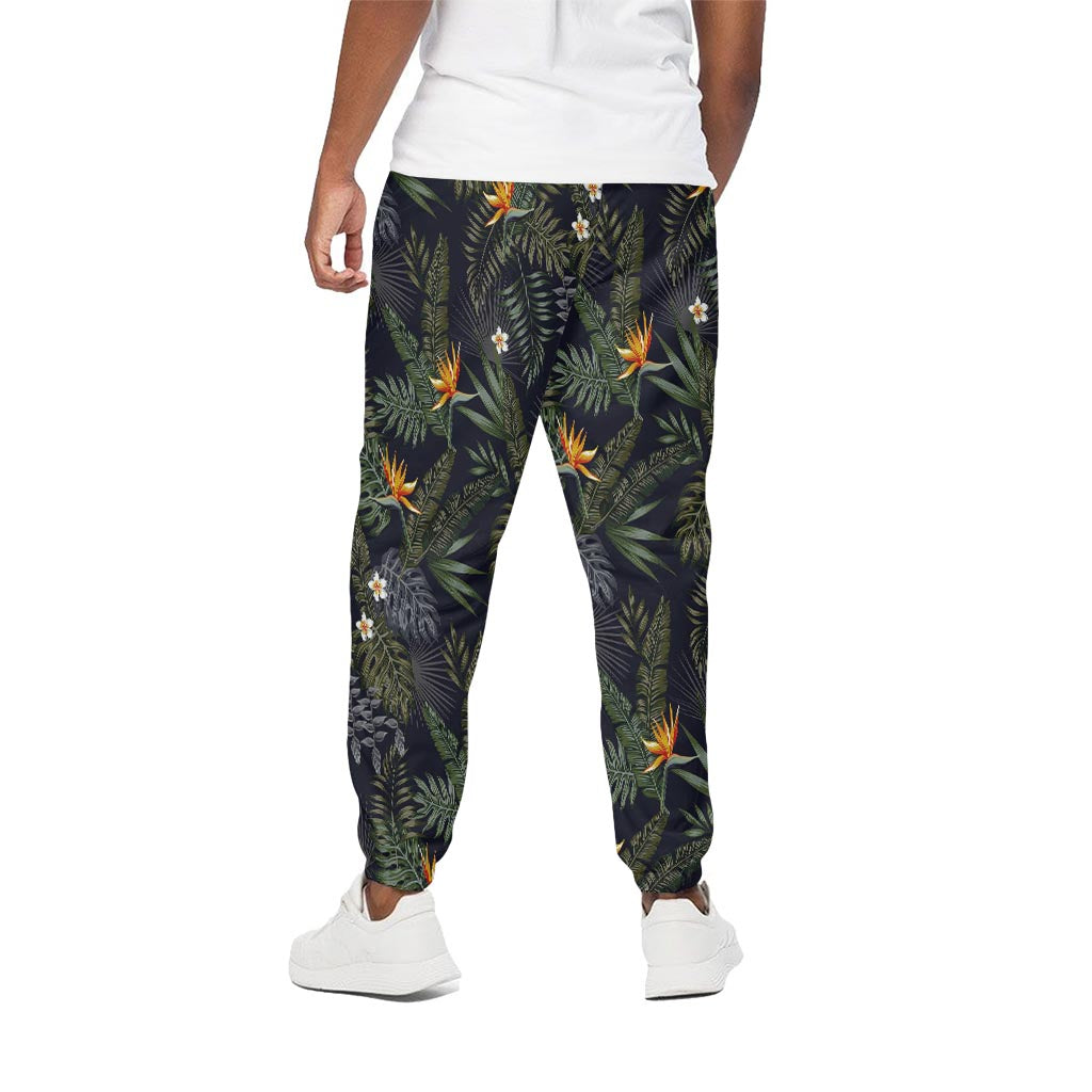 Night Tropical Hawaii Pattern Print Cotton Pants