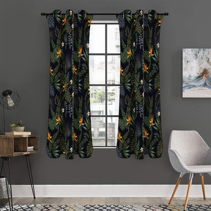 Night Tropical Hawaii Pattern Print Curtain