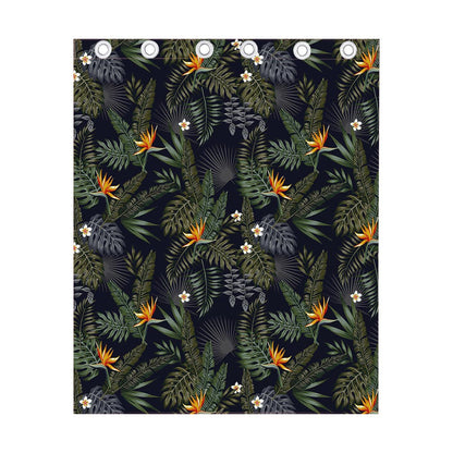 Night Tropical Hawaii Pattern Print Curtain