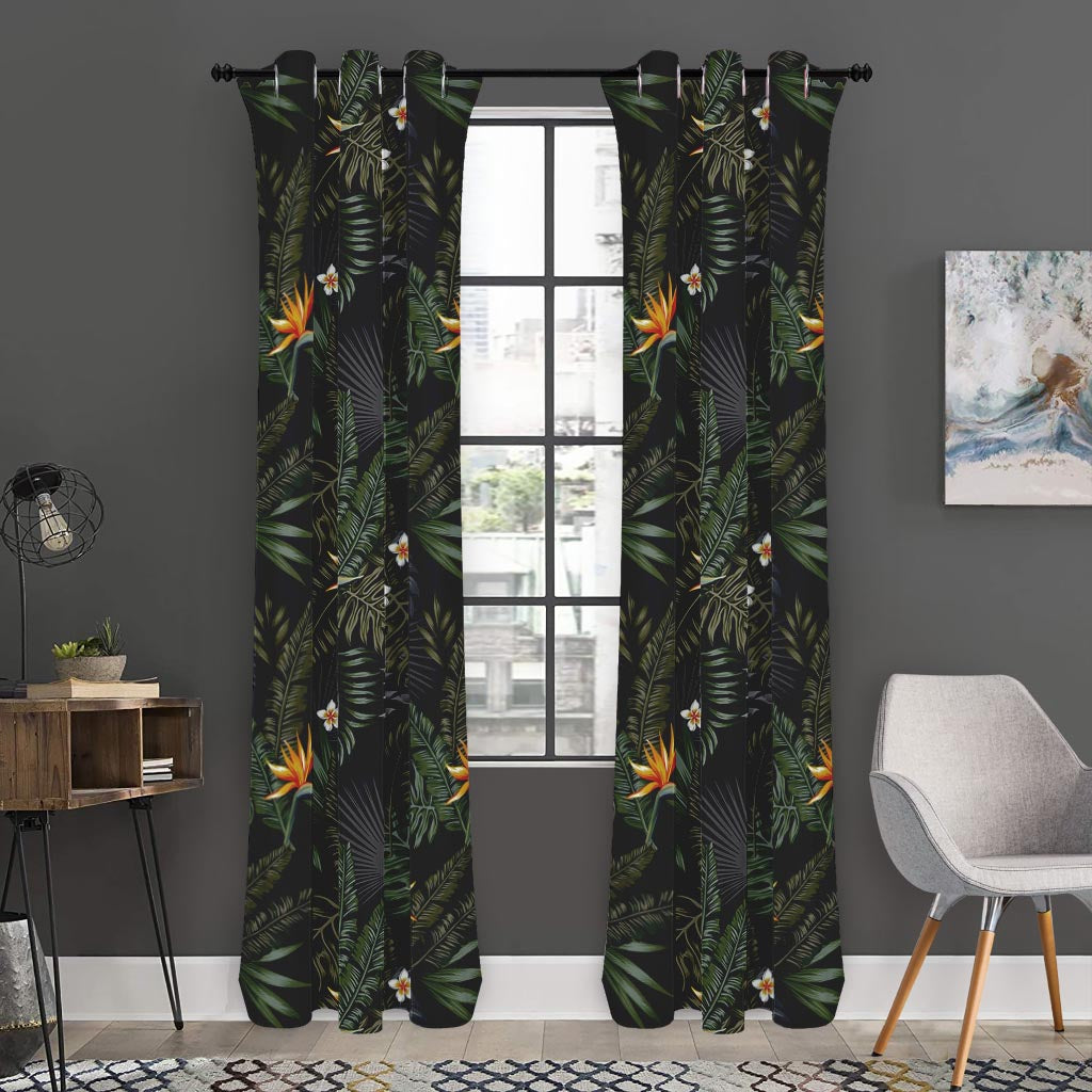 Night Tropical Hawaii Pattern Print Curtain