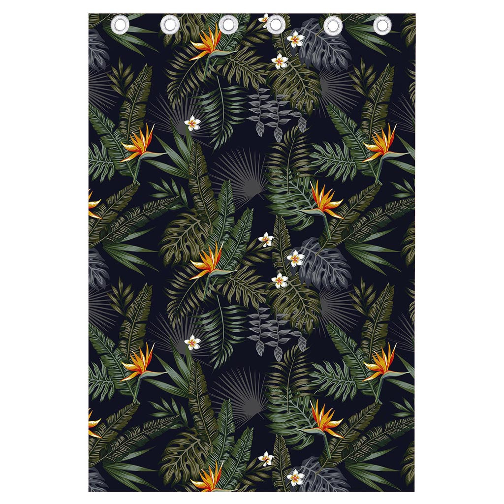 Night Tropical Hawaii Pattern Print Curtain