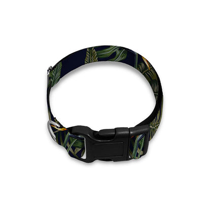 Night Tropical Hawaii Pattern Print Dog Collar