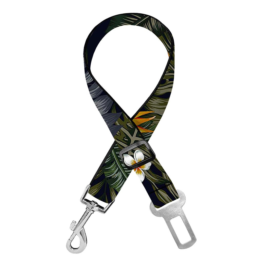 Night Tropical Hawaii Pattern Print Dog Seat Belt