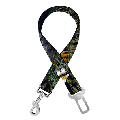 Night Tropical Hawaii Pattern Print Dog Seat Belt