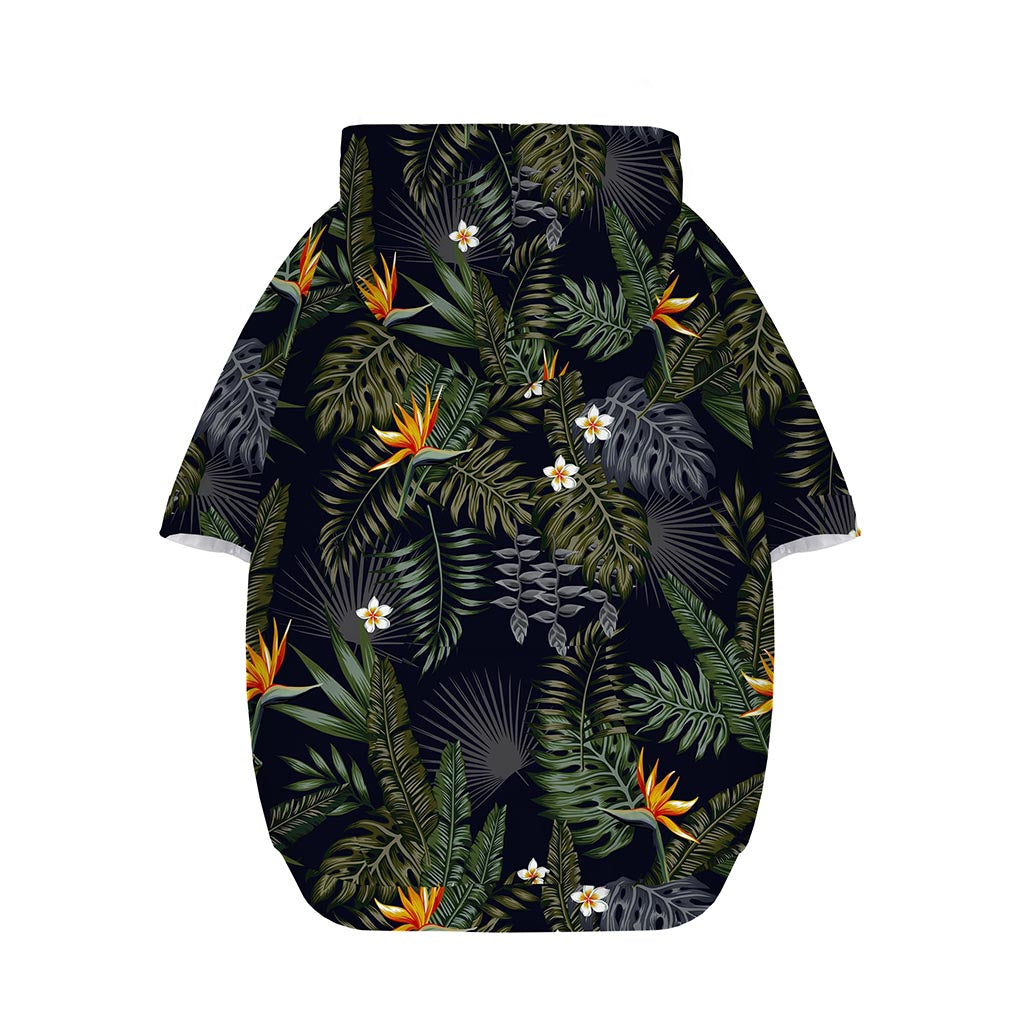 Night Tropical Hawaii Pattern Print Dog Zip Up Hoodie