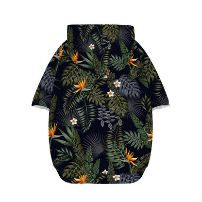 Night Tropical Hawaii Pattern Print Dog Zip Up Hoodie