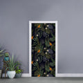 Night Tropical Hawaii Pattern Print Door Sticker