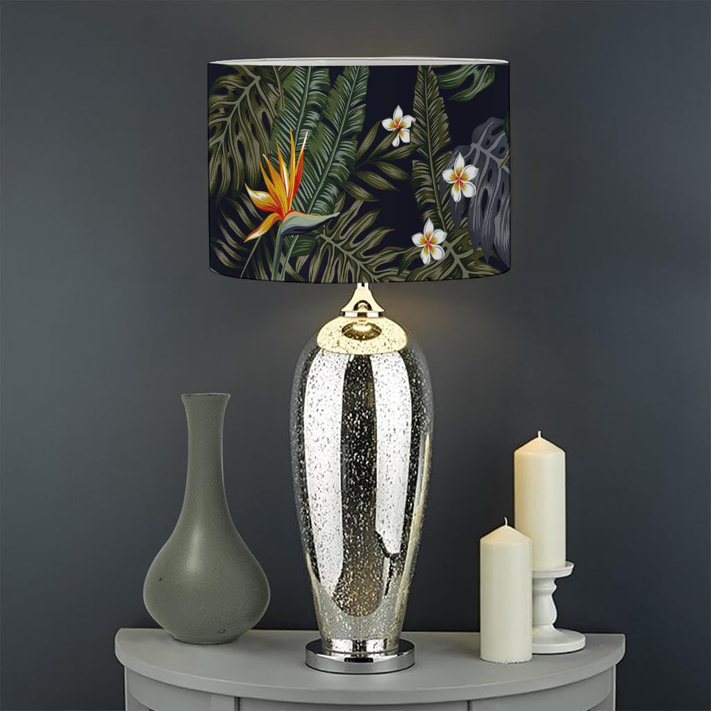 Night Tropical Hawaii Pattern Print Drum Lamp Shade