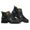 Night Tropical Hawaii Pattern Print Flat Ankle Boots