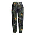 Night Tropical Hawaii Pattern Print Fleece Lined Knit Pants