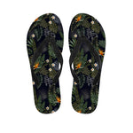 Night Tropical Hawaii Pattern Print Flip Flops
