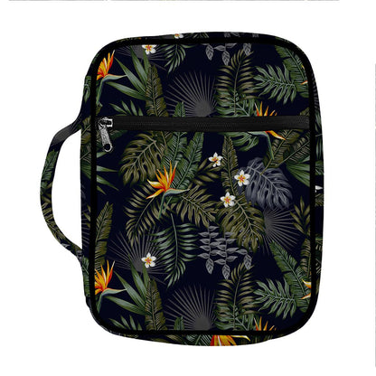 Night Tropical Hawaii Pattern Print Front Pocket Bible Bag