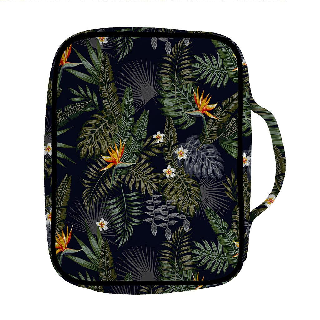 Night Tropical Hawaii Pattern Print Front Pocket Bible Bag