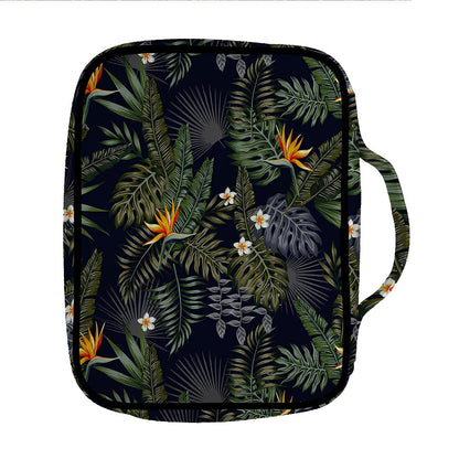 Night Tropical Hawaii Pattern Print Front Pocket Bible Bag
