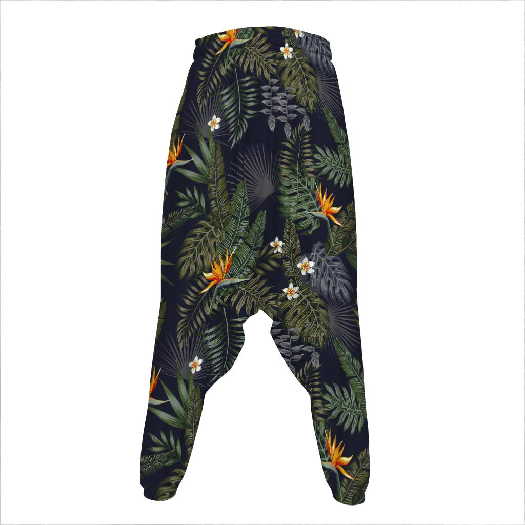Night Tropical Hawaii Pattern Print Hammer Pants