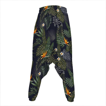 Night Tropical Hawaii Pattern Print Hammer Pants