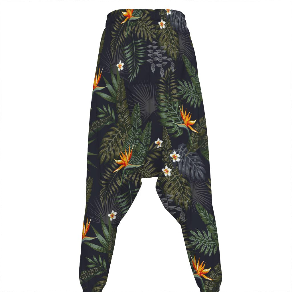 Night Tropical Hawaii Pattern Print Hammer Pants