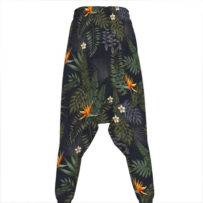 Night Tropical Hawaii Pattern Print Hammer Pants
