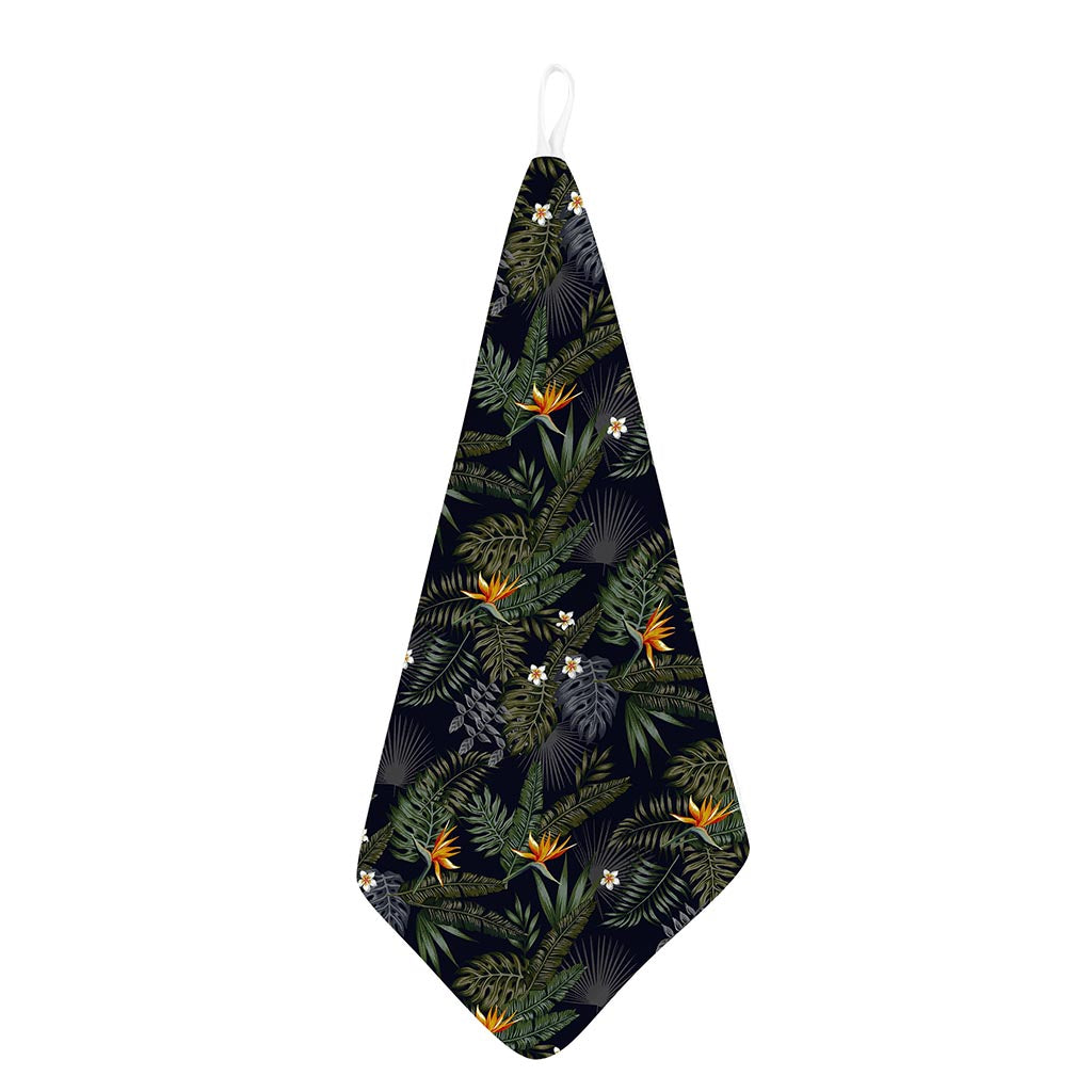 Night Tropical Hawaii Pattern Print Hand Towel