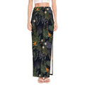 Night Tropical Hawaii Pattern Print High Slit Maxi Skirt