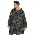 Night Tropical Hawaii Pattern Print Hoodie Blanket