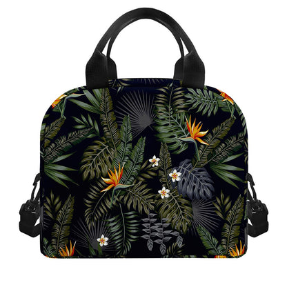 Night Tropical Hawaii Pattern Print Insulated Lunch Bag