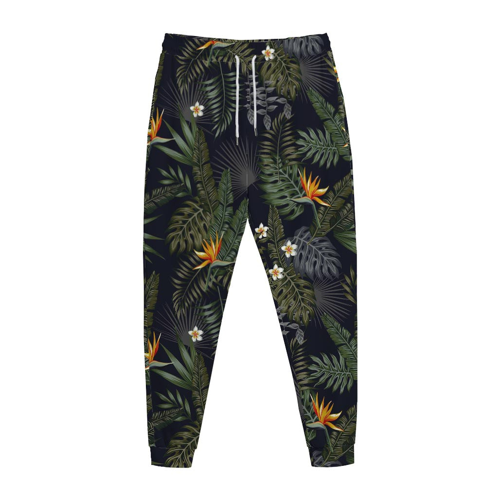 Night Tropical Hawaii Pattern Print Jogger Pants