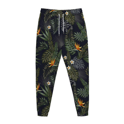 Night Tropical Hawaii Pattern Print Jogger Pants