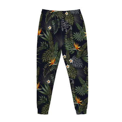Night Tropical Hawaii Pattern Print Jogger Pants